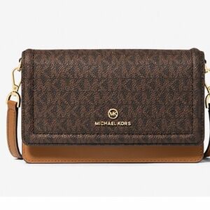 Michael Kors Brown Acorn Jet Set Charm Crossbody Bag NWT
